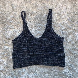 Blue and black crop top